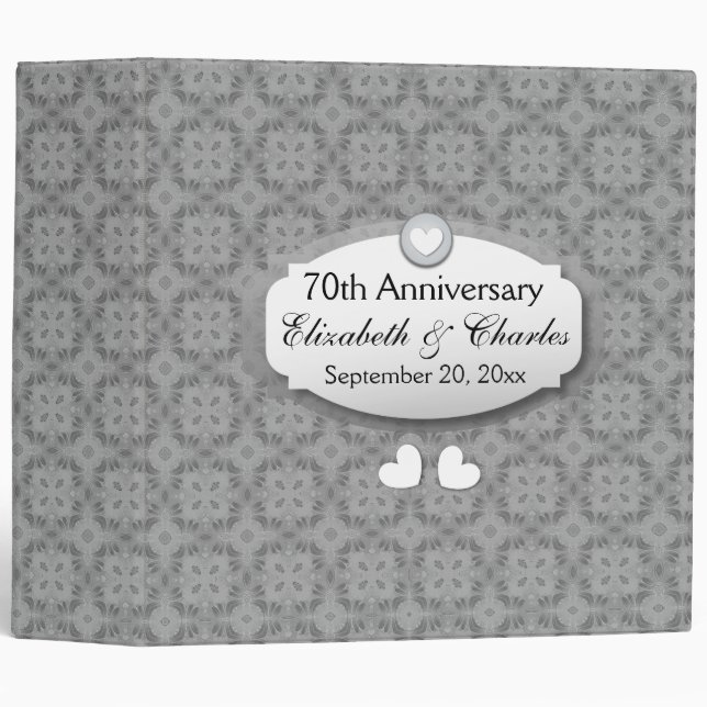 70th Anniversary Wedding Anniversary Platinum Z03 Binder (Front/Spine)