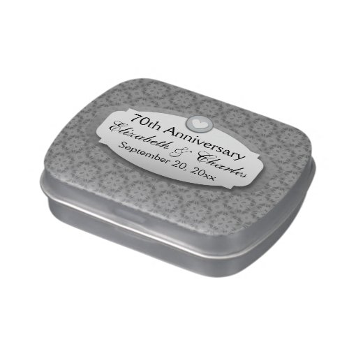 70th Anniversary Wedding Anniversary Platinum Z03 Candy Tin Zazzle