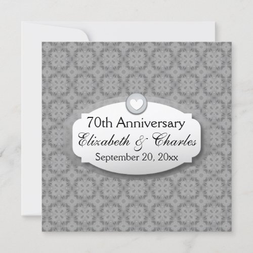 70th Anniversary Wedding Anniversary Platinum Z03 Invitation