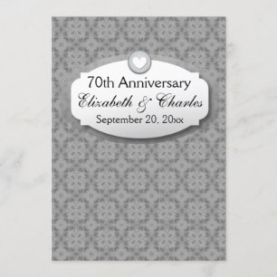70th Anniversary Wedding Anniversary Platinum Z03 Invitation