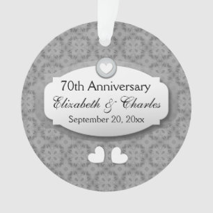 70th Anniversary Wedding Anniversary Platinum Z03 Ornament