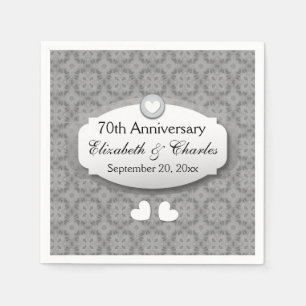 70th Anniversary Wedding Anniversary Platinum Z03 Paper Napkins