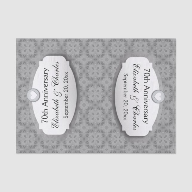 70th Anniversary Wedding Anniversary Platinum Z03 Tissue Paper (Front)
