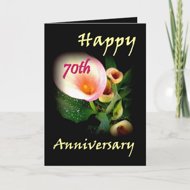 70th Anniversary with Calla Lilies Card (Front)