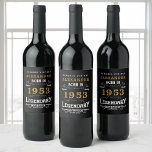70th Birthday 1953 Add Your Name Legendary<br><div class="desc">Celebrate a special milestone with a unique 70th birthday design personalized with your own name. This classic black and gold color scheme is the perfect way to commemorate the special day. Our custom wine labels feature a 1953 title and design to make the individual feel truly legendary. Create a memory...</div>