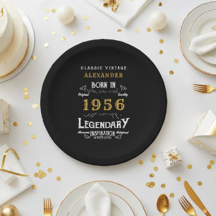 70th Birthday 1956 Legendary Retro Paper Plates
