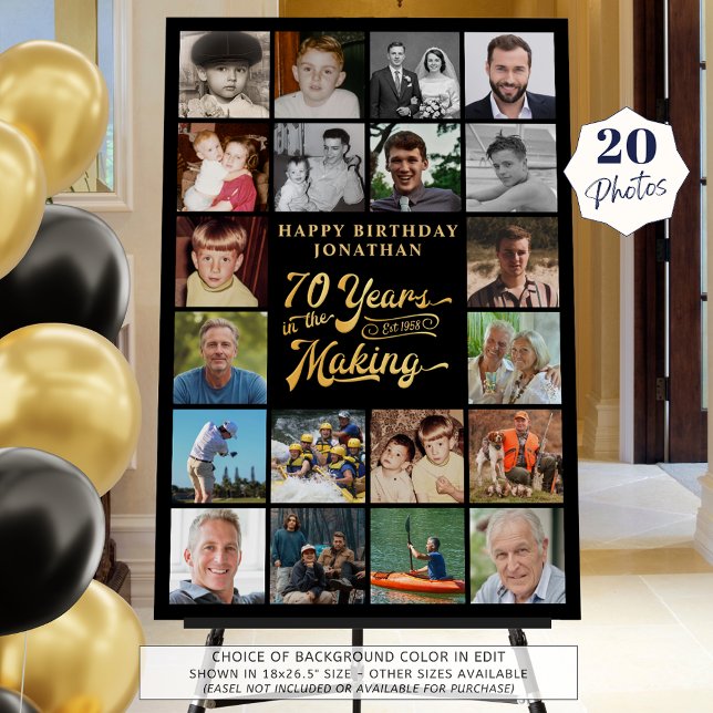 70th Birthday 20 Photo 70 Years in the Making Foam Board (Creator Uploaded)