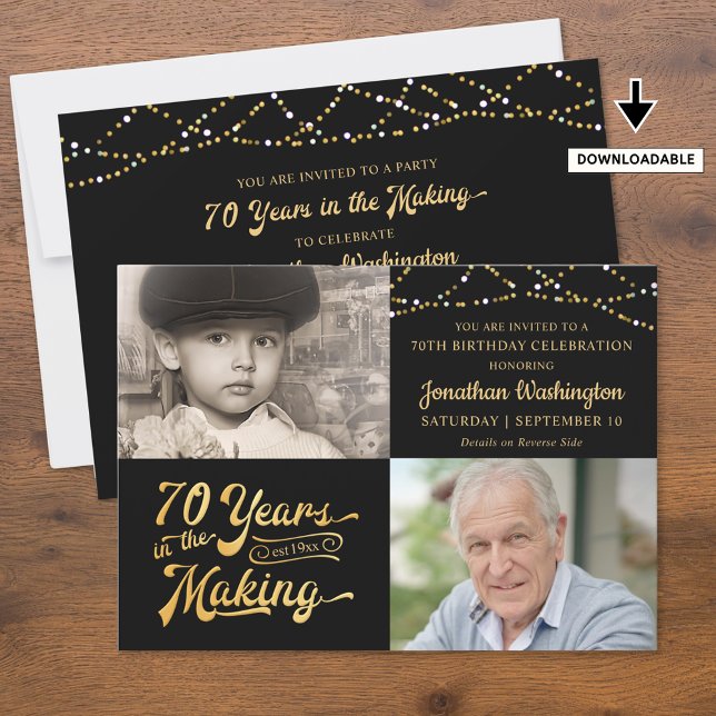 70th Birthday 2 Photos 70 YEARS IN THE MAKING Invitation (Creator Uploaded)