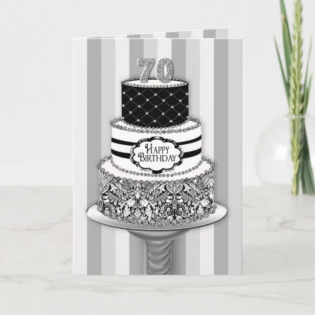 70th Birthday 3 Tier Black White Pattern Cake Card Zazzle 70th Birthday 3 Tier Black White Pattern Cake Card Udffh 644.webp