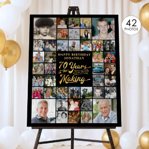 70th Birthday 42 Photo Collage YEARS IN THE MAKING Foam Board