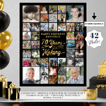 70th Birthday 42 Photo Collage YEARS IN THE MAKING Poster<br><div class="desc">Celebrate a 70th birthday for him or her photo memories through the years with this photo display printed on a poster print utilizing this easy-to-upload photo collage template with 42 pictures featuring a retro calligraphy script typography title design 70 YEARS IN THE MAKING which incorporates birth year within the design...</div>