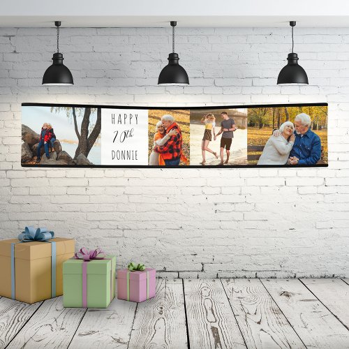 70th Birthday 4 Photo Strip Personalized Banner