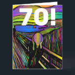 70TH BIRTHDAY 70 FUNNY GREETING CARD<br><div class="desc">70TH FUNNY 'THE SCREAM' BIRTHDAY GREETING CARD</div>