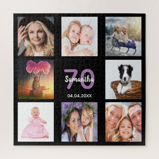 70th birthday 70 photo collage black woman jigsaw puzzle (Vertical)