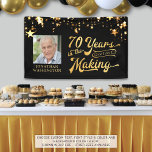 70th Birthday 70 YEARS IN THE MAKING Gold Stars Banner<br><div class="desc">Celebrate a 70th birthday for him or her with this black and gold photo banner sign featuring one picture and a retro typography design stating 70 YEARS IN THE MAKING which incorporates their birth year within the design with a gold star border. ASSISTANCE: For help with design modification or personalization,...</div>