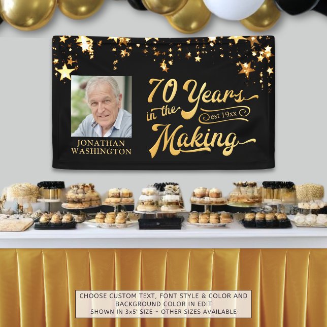 70th Birthday 70 YEARS IN THE MAKING Gold Stars Banner (Creator Uploaded)