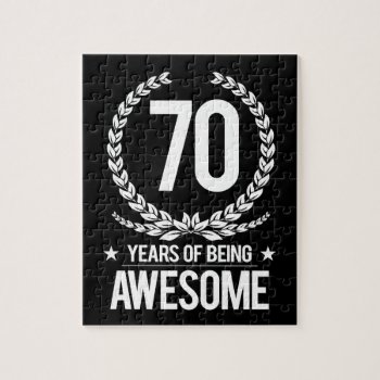 70th Birthday (70 Years Of Being Awesome) Jigsaw Puzzle by MalaysiaGiftsShop at Zazzle
