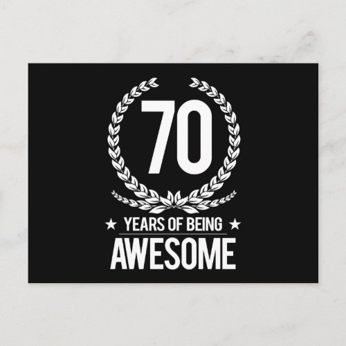 70th Birthday 70 Years Of Being Awesome Postcard