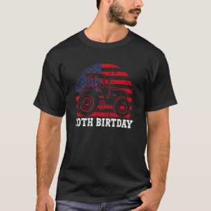 70th Birthday 70 Years Us Flag Tractor Driver T-Shirt