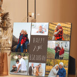70th Birthday 7 Photo Collage Warm Brown Plaque<br><div class="desc">Say Happy 70th Birthday with a personalized photo plaque. The photo template is set up for you to add 7 of your favorite photos which are displayed in a photo collage around the birthday greeting. The wording simply reads "Happy 70th Birthday" in casual typography. "70th" is actually editable if you...</div>