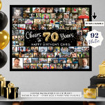 70th Birthday 92 Photos Black Gold Cheers To Years Poster<br><div class="desc">70th Birthday 92 Photos Black Gold Cheers To Years Poster. Create a 70th birthday photo memory display printed on a poster print utilizing this easy-to-upload photo collage template with 92 pictures in various sizes to accommodate pictures of her or him through the years for a fun birthday sign or party...</div>