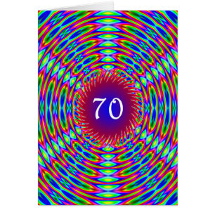 70th Birthday Abstract Trippy Swirls Cards
