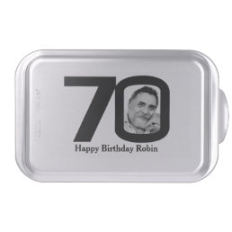 70th birthday add your own photo snap on tin cake pan