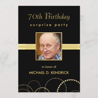 70th Birthday Adult Milestone - Photo Optional Invitation