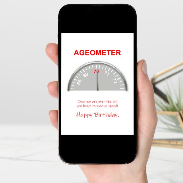 70th Birthday, Ageometer Reading Card (Front Digital)