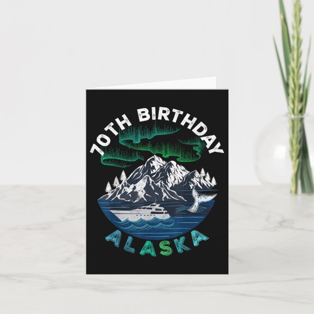 70th Birthday Alaska North Lights Family Cruise Sq Card (Front)