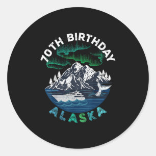 70th Birthday Alaska North Lights Family Cruise Sq Classic Round Sticker