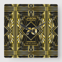 70th Birthday Art Deco Gold Black Great Gatsby