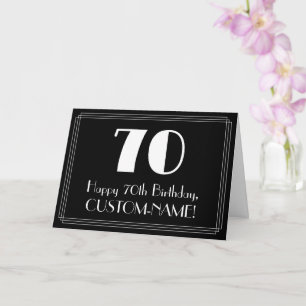 70th Birthday ~ Art Deco Inspired Look "70", Name Card