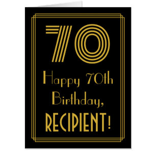 70th Birthday: Art Deco Inspired Look “70” + Name Card