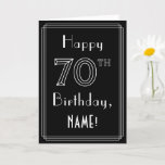 [ Thumbnail: 70th Birthday: Art Deco Style # 70 & Custom Name Card ]