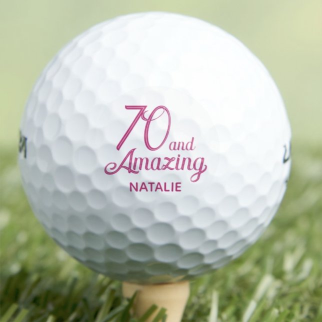 70th Birthday Aunt Gift – Pink 70 and Amazing Golf Balls (Creator Uploaded)