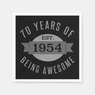 70th Birthday Awesome 1954 Napkins