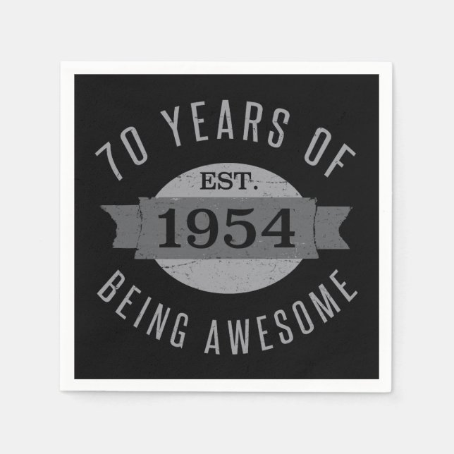 70th Birthday Awesome 1954 Napkins (Front)