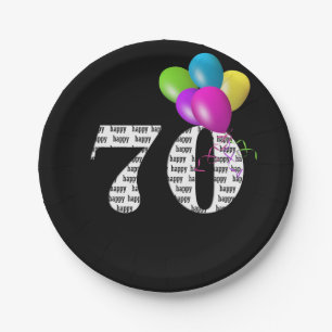 70th birthday balloon bouquet paper plates