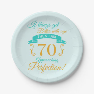 70th Birthday Better With Age Paper Plates