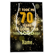70th Birthday Black and Gold theme 70 years old