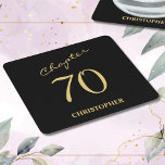 70th Birthday Black Gold Chapter 70 Square Paper Coaster<br><div class="desc">Make your loved one's 70th birthday celebration elegant and memorable with our stunning Black and Gold paper coasters from Zazzle. Discover how these customizable napkins can elevate your event and create unforgettable moments in our exclusive article.</div>