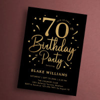 70th Birthday Black Gold