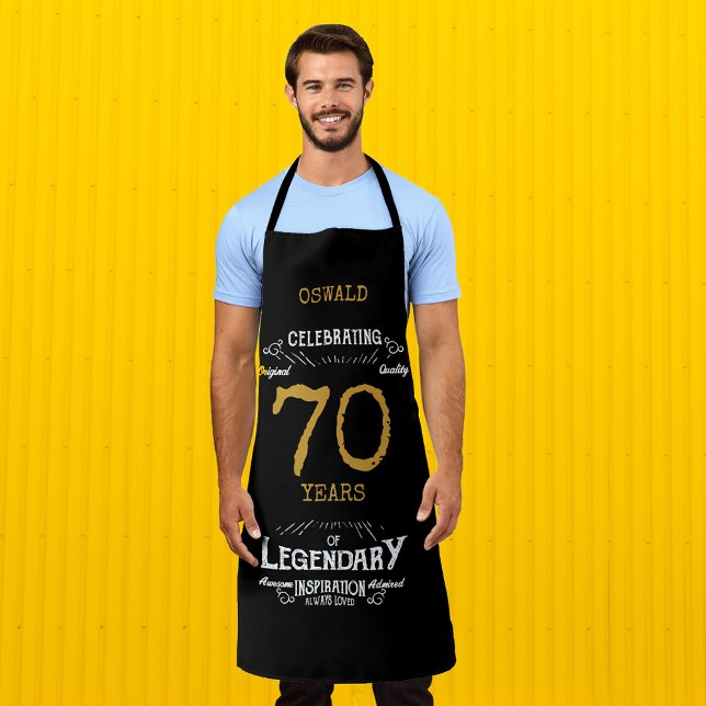 70th Birthday Black Gold Legendary Funny Apron (70th Birthday Black Gold Legendary Funny Apron
)