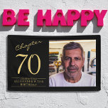 70th Birthday Black Gold Photo Banner<br><div class="desc">Celebrate your loved one's birthday in style with a black and gold birthday banner featuring their favorite photo. Discover how this high-quality,  customizable banner can elevate any birthday celebration and create a lasting impression for the birthday honoree.</div>