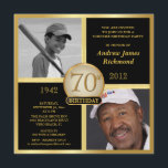 70th Birthday Black & Gold Then-Now 2-Photos Invitation<br><div class="desc">Create your own elegant 70th Birthday Surprise Party Invitations. Classic executive style black and gold for men or women, personalized with double photo frame inserts for "Then & Now" pictures -- Customize the name, date, and details for your special celebration. Can be easily customized for other special occasions, corporate events,...</div>
