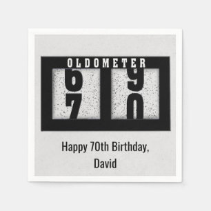 70th Birthday Black Odometer Napkins