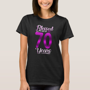70th Birthday  Blessed by God for 70 Years Old Cro T-Shirt