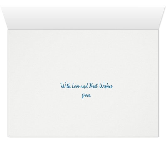 70th Birthday, Blue Check Gingham Pattern (Inside Horizontal (Bottom))