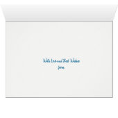 70th Birthday, Blue Check Gingham Pattern Cards (Inside Horizontal (Bottom))
